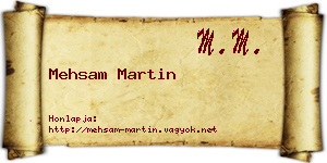Mehsam Martin névjegykártya